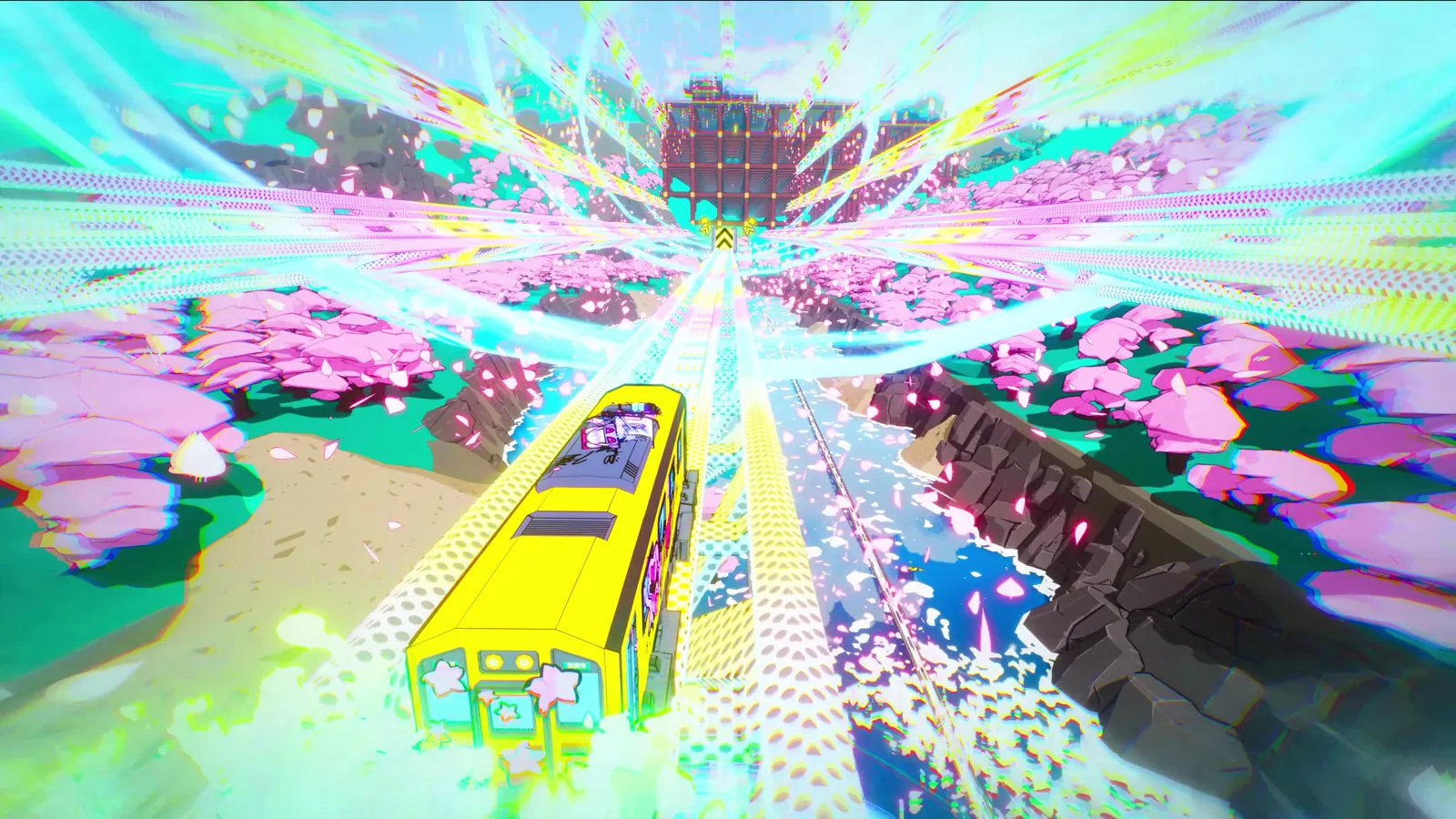 Denshattack screenshot showing a large-scale scenic route